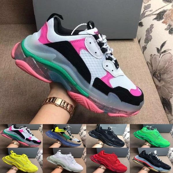 2019 designer 17fw triple s adds a clear bubble midsole sneakers mens women neon green luxury increasing brand casual dad shoes, Black
2019 designer 17fw triple s adds a clear bubble midsole sneakers mens women neon green luxury increasing brand casual dad shoes, Black