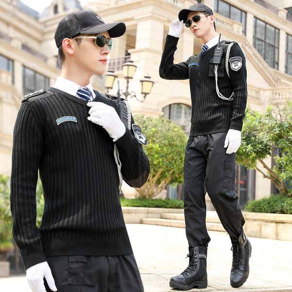 2020 new european pullover knitted bottom men sweater thick winter personality security uniform security protocol work clothing, Gray
2020 new european pullover knitted bottom men sweater thick winter personality security uniform security protocol work clothing, Gray