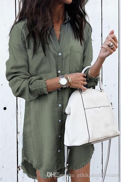 casual hi-lo dresses womens summer jeans shirt dresses tassel stand collar dress spring summer, Black;gray
casual hi-lo dresses womens summer jeans shirt dresses tassel stand collar dress spring summer, Black;gray