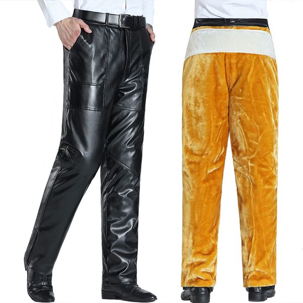 warm winter knee waist support double locomotive leather pants men's gold velvet leather pants, Black
warm winter knee waist support double locomotive leather pants men's gold velvet leather pants, Black