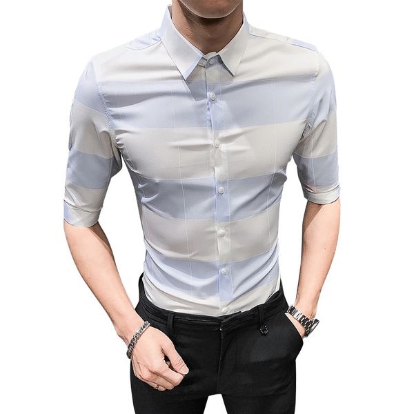 plaid shirt summer 2019 camisa masculina slim fit all match business formal wear shirt men half sleeve camisa social masculina, White;black
plaid shirt summer 2019 camisa masculina slim fit all match business formal wear shirt men half sleeve camisa social masculina, White;black