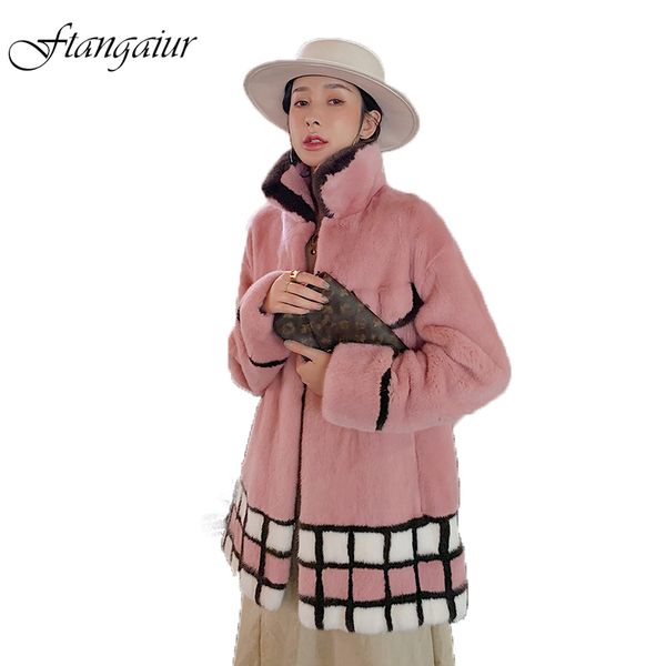 ftangaiur 2019 winter imported velvet coat patchwork lattice loss pockets mink coat women's medium real coats, Black
ftangaiur 2019 winter imported velvet coat patchwork lattice loss pockets mink coat women's medium real coats, Black
