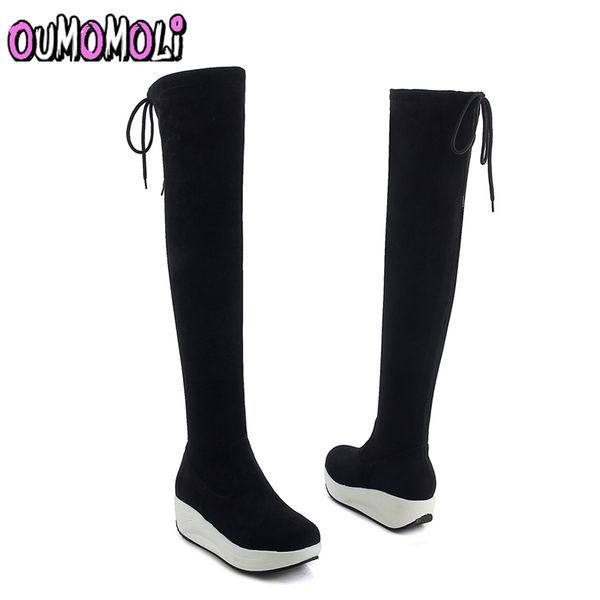 2018 new flock leather women over the knee boots lace up women shoes platform lace up winter boots warm size 34-40, Black
2018 new flock leather women over the knee boots lace up women shoes platform lace up winter boots warm size 34-40, Black