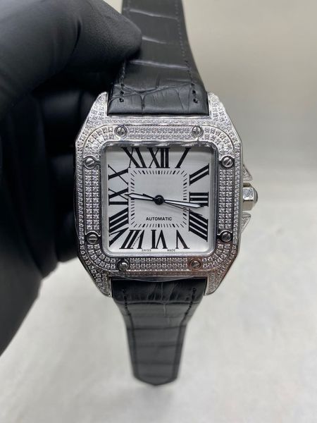 fashion men's watch 40mm luxury diamond watch automatic mechanical movement leather strap automatic calendar sapphire mirror, Slivery;brown
fashion men's watch 40mm luxury diamond watch automatic mechanical movement leather strap automatic calendar sapphire mirror, Slivery;brown