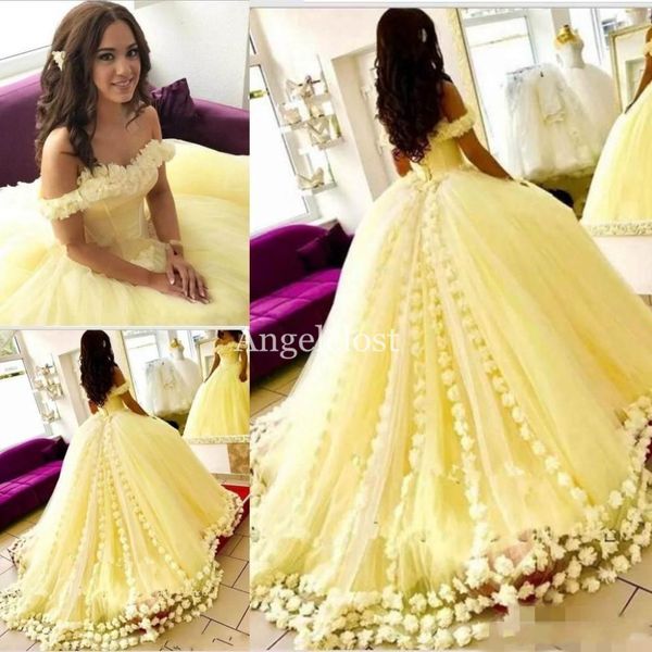 yellow ball gown quinceanera dresses 2020 off shoulder backless sweep train flowers tulle skirts long prom dresses for sweet 15 vestido, Blue;red
yellow ball gown quinceanera dresses 2020 off shoulder backless sweep train flowers tulle skirts long prom dresses for sweet 15 vestido, Blue;red