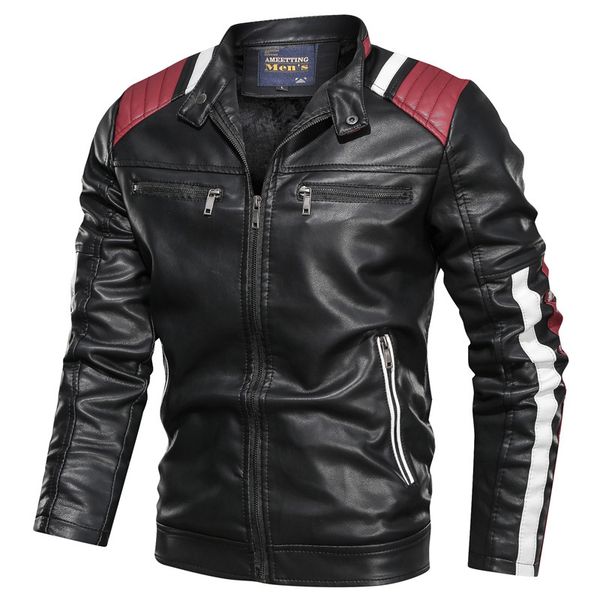 mixed colors casual men's leather coat casual trend stand collar spring and autumn leather jacket youth coat, Black
mixed colors casual men's leather coat casual trend stand collar spring and autumn leather jacket youth coat, Black