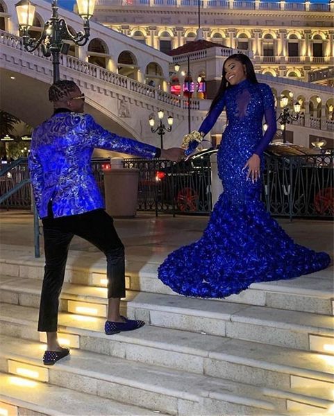 2020 royal blue mermaid evening dresses plus size long sleeve black girls rose flower appliqued prom gowns beads special occasion dress, Black;red
2020 royal blue mermaid evening dresses plus size long sleeve black girls rose flower appliqued prom gowns beads special occasion dress, Black;red