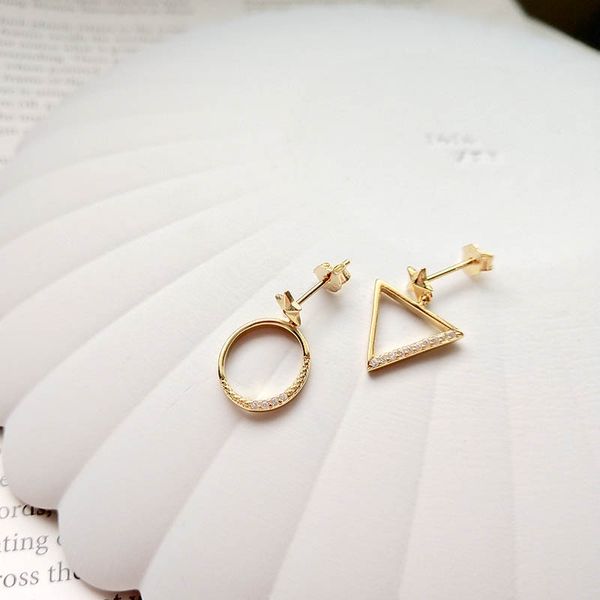 fashion trendy geometric round triangle shaped stud earrings for women cubic zircon stone real 925 sterling silver earring gifts, Golden;silver
fashion trendy geometric round triangle shaped stud earrings for women cubic zircon stone real 925 sterling silver earring gifts, Golden;silver