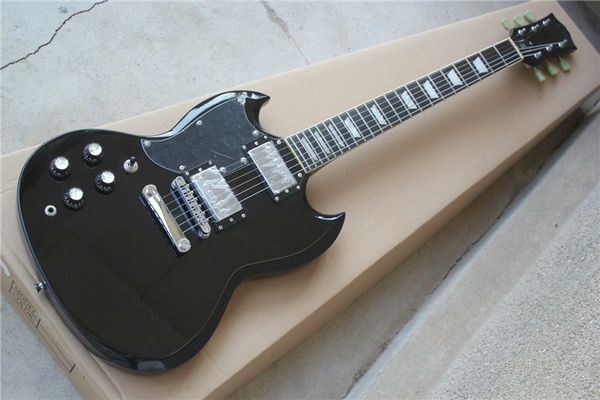 left-handed black body chrome hardware fixed bridge electric guitar with 2 pickups,black pickguard,can be customized
left-handed black body chrome hardware fixed bridge electric guitar with 2 pickups,black pickguard,can be customized