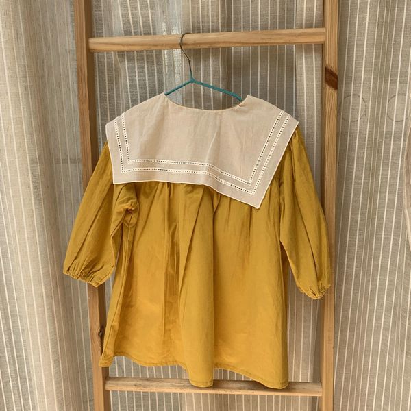 euro new spring girls clothes dress long sleeve big pet pan collar solid color dress 100% cotton girl clothing dress, Red;yellow
euro new spring girls clothes dress long sleeve big pet pan collar solid color dress 100% cotton girl clothing dress, Red;yellow