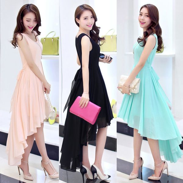 2020 irregular solid sleeveless tank beach summer dress vestidos female womens asymmetric high low chiffon dress waist tie xh151, Black;gray
2020 irregular solid sleeveless tank beach summer dress vestidos female womens asymmetric high low chiffon dress waist tie xh151, Black;gray