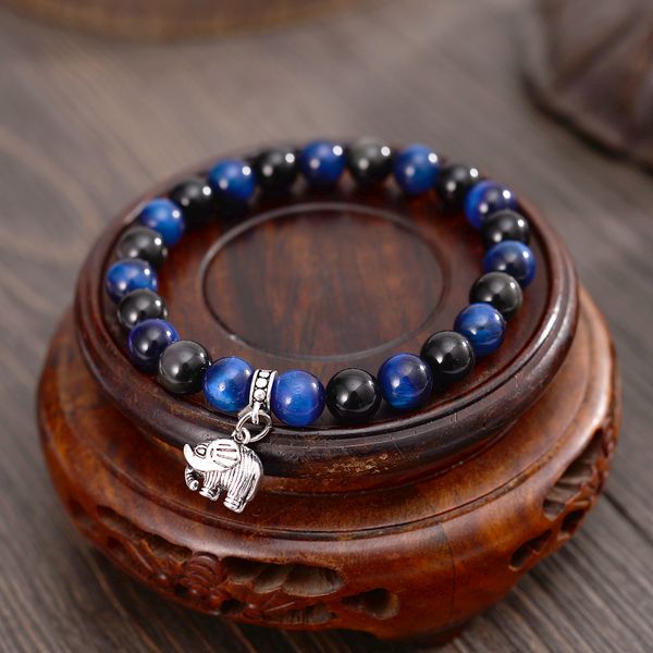 silver elephant charm bracelets obsidian blue tiger eye stones men women statement jewelry, Black
silver elephant charm bracelets obsidian blue tiger eye stones men women statement jewelry, Black