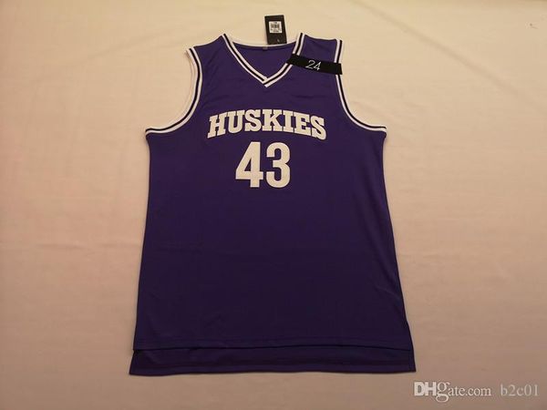marlon wayans kenny tyler jersey 43 huskies basketball jersey men, Black;red