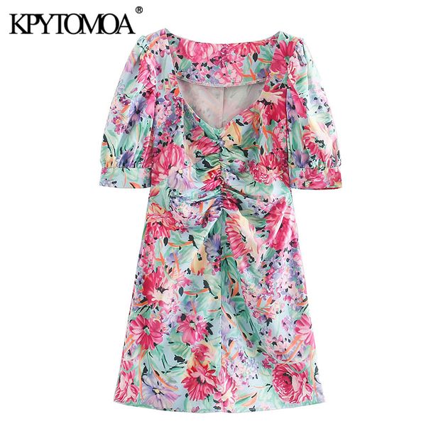 kpytomoa women 2020 chic fashion floral print pleated mini dress vintage v neck puff sleeve female dresses vestidos mujer, Black;gray
kpytomoa women 2020 chic fashion floral print pleated mini dress vintage v neck puff sleeve female dresses vestidos mujer, Black;gray