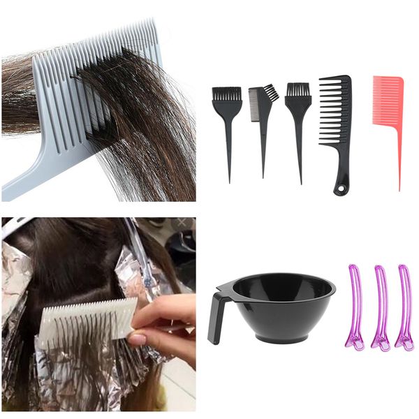 salon hairdressing hair color bowl brush foiling comb hairclip barbers tools, Silver 
salon hairdressing hair color bowl brush foiling comb hairclip barbers tools, Silver