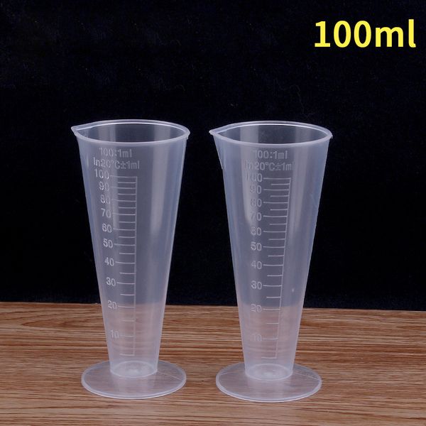 100ml plastic measuring cups transparent chemical industry cone lab liquid scale container kitchen measurement cups
100ml plastic measuring cups transparent chemical industry cone lab liquid scale container kitchen measurement cups