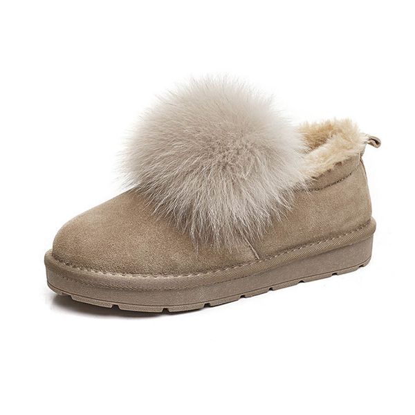 women's flat snow boots 2019 winter short plush warm snow boots female genuine leather shoes woman flat winter boot shoes, Black
women's flat snow boots 2019 winter short plush warm snow boots female genuine leather shoes woman flat winter boot shoes, Black