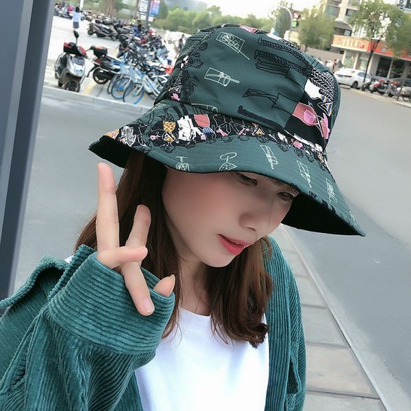hat women ladies autumn and winter new double-sided graffiti fisherman hat japanese personality printing visor basin bucket cap, Blue;gray
hat women ladies autumn and winter new double-sided graffiti fisherman hat japanese personality printing visor basin bucket cap, Blue;gray