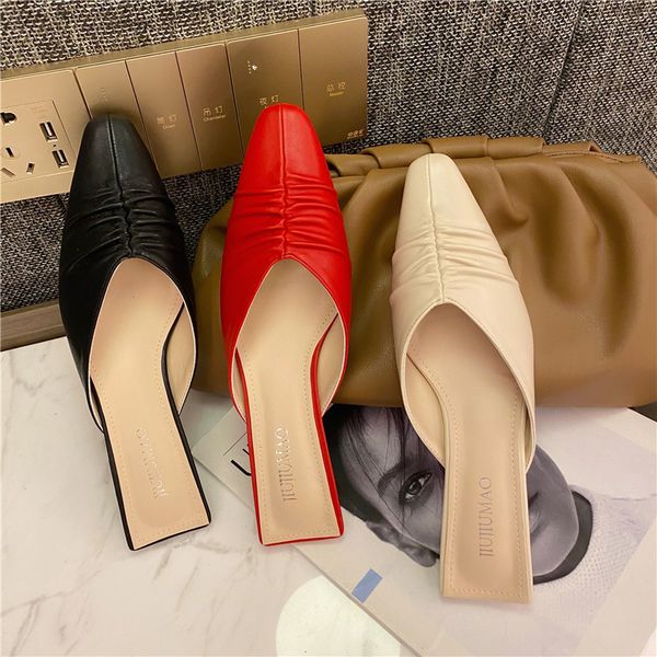 2020 mule women closed toe slippers pleated spike heels shoes slip on mules elegant pump amdalias mujer red black apricot
2020 mule women closed toe slippers pleated spike heels shoes slip on mules elegant pump amdalias mujer red black apricot