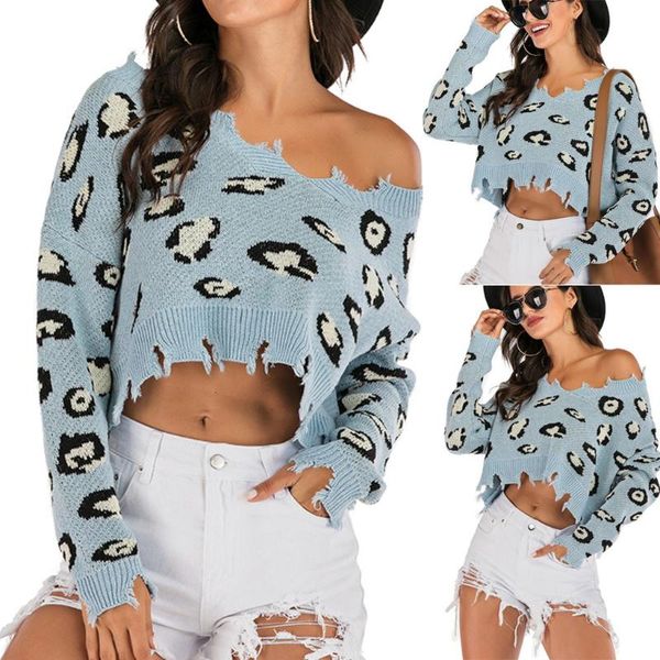leopard blouse women long sleeve leopard print short cut out knitted sweater ladies casual short sweater, White;black
leopard blouse women long sleeve leopard print short cut out knitted sweater ladies casual short sweater, White;black