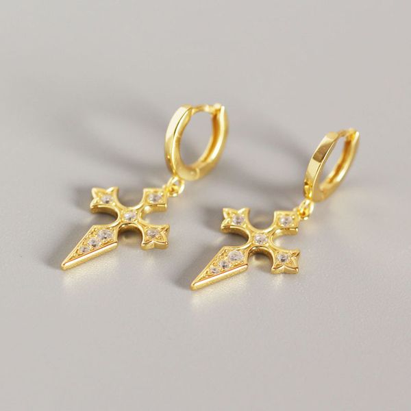1pair 100% authentic 925 sterling silver golds white religion cross hoop huggie earrings fine jewelry tle630, Golden;silver
1pair 100% authentic 925 sterling silver golds white religion cross hoop huggie earrings fine jewelry tle630, Golden;silver
