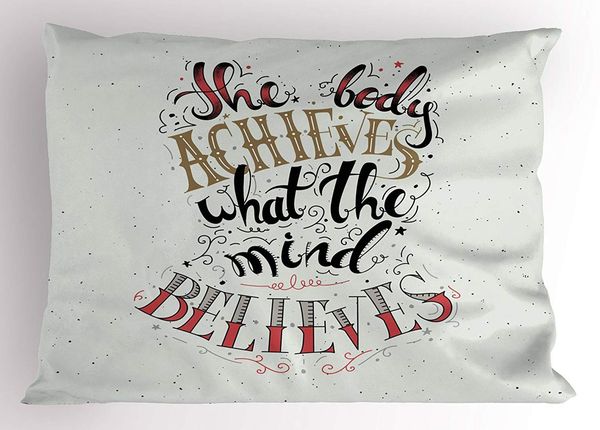 quote pillow sham philosophical saying the body achieves what the mind believes on a grunge backdrop decorative standard queen pillow case
quote pillow sham philosophical saying the body achieves what the mind believes on a grunge backdrop decorative standard queen pillow case