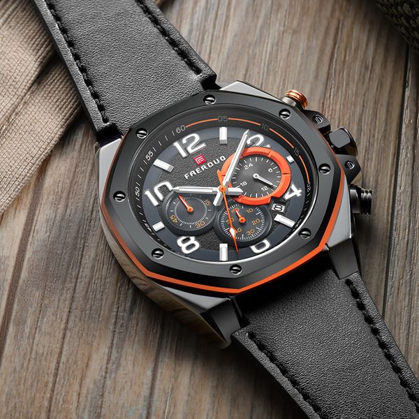 black watch men stainless steel octagonal dial brand watch chronograph multi-function men genuine leather reloj hombre, Slivery;brown
black watch men stainless steel octagonal dial brand watch chronograph multi-function men genuine leather reloj hombre, Slivery;brown