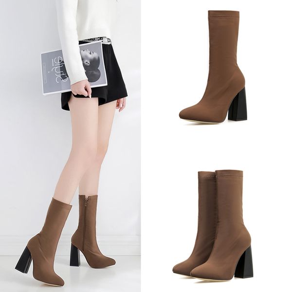 chunky heel women's short boot rubber boots shoes zipper luxury designer booties ladies bootee woman 2019 mid-calf rain fashion, Black
chunky heel women's short boot rubber boots shoes zipper luxury designer booties ladies bootee woman 2019 mid-calf rain fashion, Black
