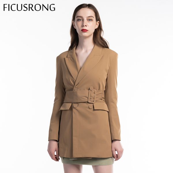 ficusrong 2019 новое осеннее женское пальто хаки v-образным вырезом средней длины пиджак с поясом элегантный сплошной карман двубортный пидж, White;black
ficusrong 2019 новое осеннее женское пальто хаки v-образным вырезом средней длины пиджак с поясом элегантный сплошной карман двубортный пидж, White;black