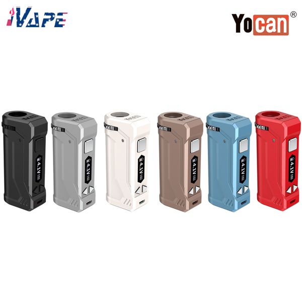 100% первоначально Yocan UNI Pro VV Box Mod Встроенный 650mAh батарея Испаритель с 10s Разогреть Функция набора высоты Регулируемое для танков
100% первоначально Yocan UNI Pro VV Box Mod Встроенный 650mAh батарея Испаритель с 10s Разогреть Функция набора высоты Регулируемое для танков