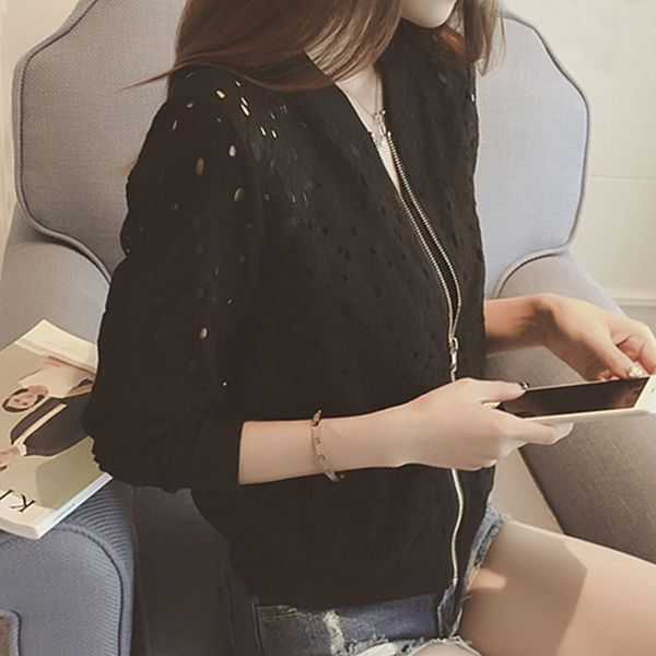 fashion women bomber jacket long sleeve lace sunscreen shirt short summer thin coat casual baseball coat msk66, Black;brown
fashion women bomber jacket long sleeve lace sunscreen shirt short summer thin coat casual baseball coat msk66, Black;brown