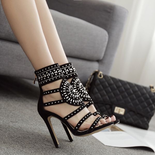 explosion models r europe station rome hollow diamond high heel women's sandals boots fashion star high-heeled shoes trend f, Black
explosion models r europe station rome hollow diamond high heel women's sandals boots fashion star high-heeled shoes trend f, Black