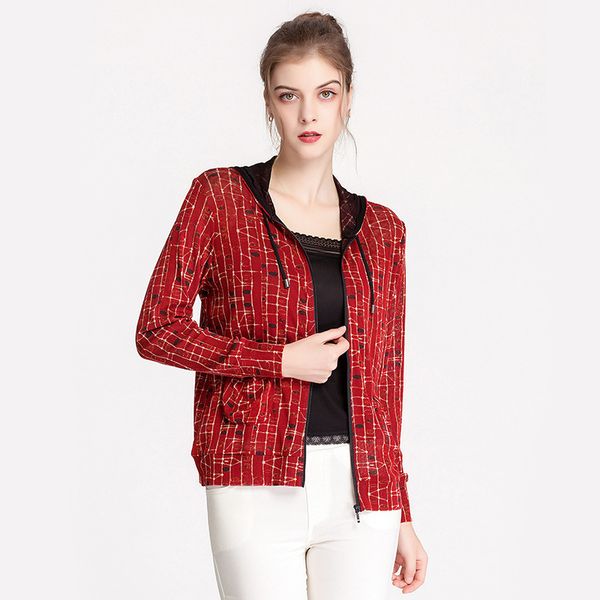 women's blouses & shirts silk coat female hooded knit mesh thin 100% mulberry sun protection clothing summer casual cardigan, White
women's blouses & shirts silk coat female hooded knit mesh thin 100% mulberry sun protection clothing summer casual cardigan, White