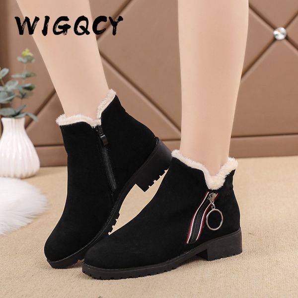 size 43 women's boots solid color square mid heels zipper suede winter warm snow boots round head suede side zipper snow, Black
size 43 women's boots solid color square mid heels zipper suede winter warm snow boots round head suede side zipper snow, Black
