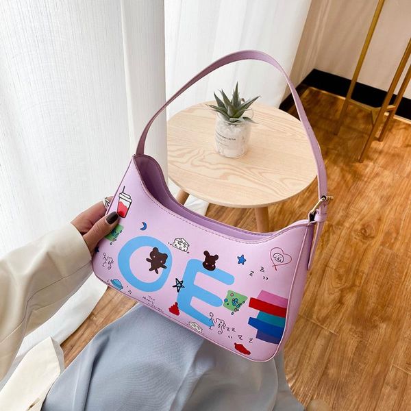creative design women casual chic pu leather handbags classic texture letter graffiti lady shoulder totes armpit bag
creative design women casual chic pu leather handbags classic texture letter graffiti lady shoulder totes armpit bag