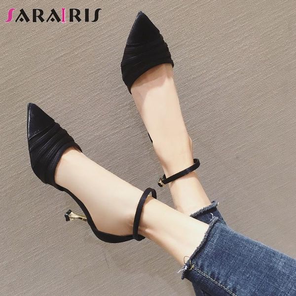 sarairis lady 2020 ankle strap solid sandals summer sandals women pointed toe hollow out thin heel stiletto shoes woman, Black
sarairis lady 2020 ankle strap solid sandals summer sandals women pointed toe hollow out thin heel stiletto shoes woman, Black
