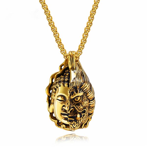 4pcs "one thought into a buddha one thought into a devil "retro personality ethnic style buddha department men pendant necklace t, Silver
4pcs "one thought into a buddha one thought into a devil "retro personality ethnic style buddha department men pendant necklace t, Silver
