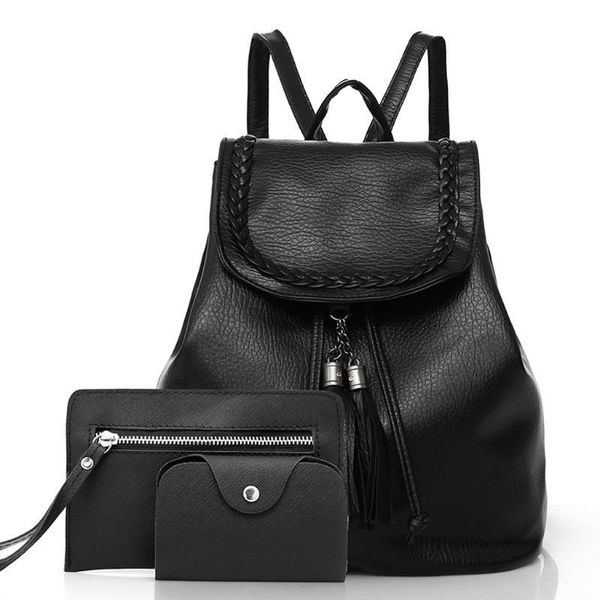 3pcs women fashion leisure pattern solid fringe backpacks shoulder bags soft women tassel solid color backpack
3pcs women fashion leisure pattern solid fringe backpacks shoulder bags soft women tassel solid color backpack