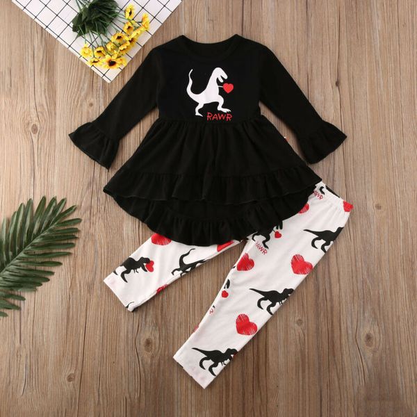 kids baby girl dinosaur print clothes ruffle long sleeve o-neck irregular length t-shirt +long pants cotton outfit set, White
kids baby girl dinosaur print clothes ruffle long sleeve o-neck irregular length t-shirt +long pants cotton outfit set, White