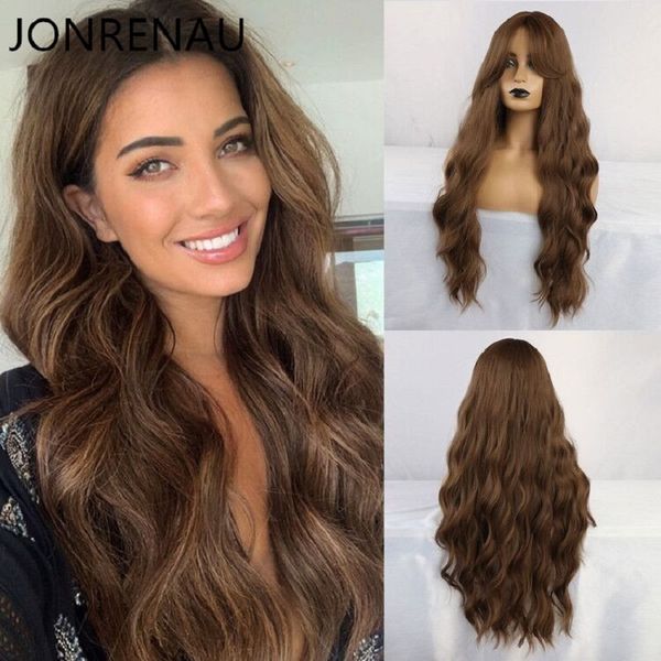 jonrenau synthetic dark brown long wavy hair wigs with side bangs heat resistant fiber wigs for white black women
jonrenau synthetic dark brown long wavy hair wigs with side bangs heat resistant fiber wigs for white black women