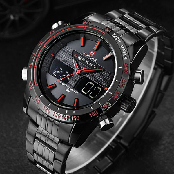 watches men naviforce 9024 full steel quartz clock digital led watch army sport watch relogio masculino, Slivery;brown
watches men naviforce 9024 full steel quartz clock digital led watch army sport watch relogio masculino, Slivery;brown