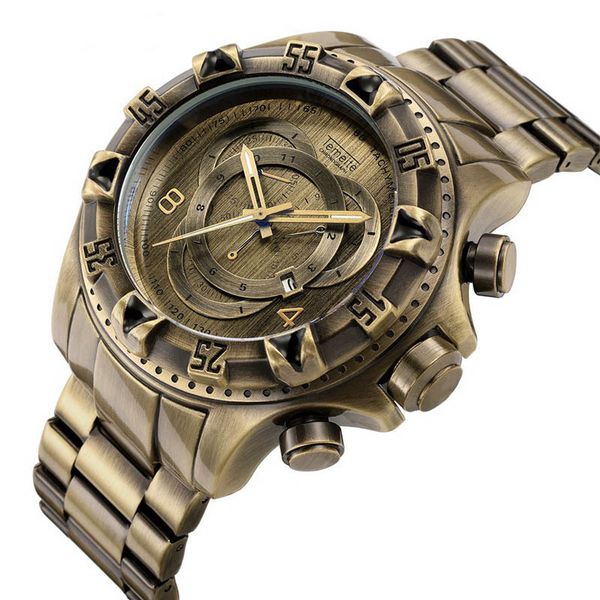 watch men retro bronze color big dial three eyes sport quartz wristwatch luminous calendar waterproof steel band men watch clock, Slivery;brown
watch men retro bronze color big dial three eyes sport quartz wristwatch luminous calendar waterproof steel band men watch clock, Slivery;brown