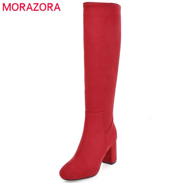 morazora 2020 autumn winter knee high boots fashion shoes woman high heels boots pu nubuck leather zip solid womens boots t191111, Black
morazora 2020 autumn winter knee high boots fashion shoes woman high heels boots pu nubuck leather zip solid womens boots t191111, Black