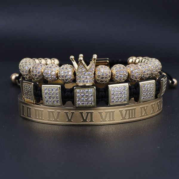 cz micro pave crown square charm braided stainless steel beads bangle bracelet set men jewelry, Black
cz micro pave crown square charm braided stainless steel beads bangle bracelet set men jewelry, Black