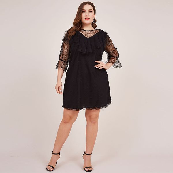 original design plus size womens clothing lace black solid color v-neck mesh stitching long sleeve for fat women summer dress 4xl, Black;gray
original design plus size womens clothing lace black solid color v-neck mesh stitching long sleeve for fat women summer dress 4xl, Black;gray