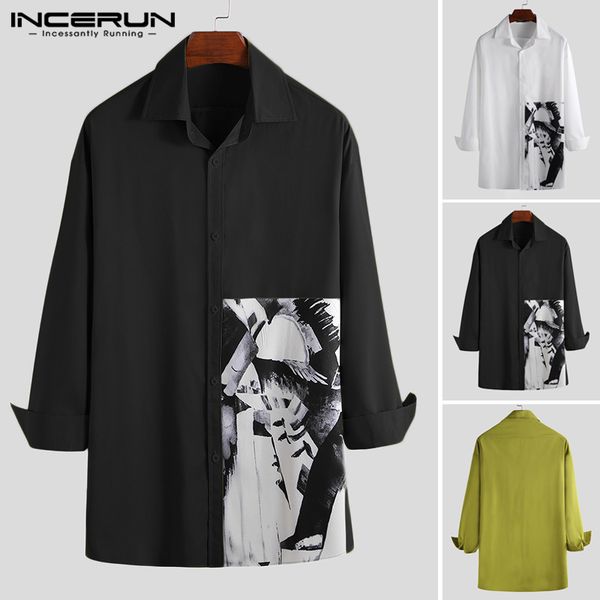 2020 men's shirt loose printed lapel long sleeve fashion casual korean high street chic blouse button brand camisa incerun s-5xl, White;black
2020 men's shirt loose printed lapel long sleeve fashion casual korean high street chic blouse button brand camisa incerun s-5xl, White;black