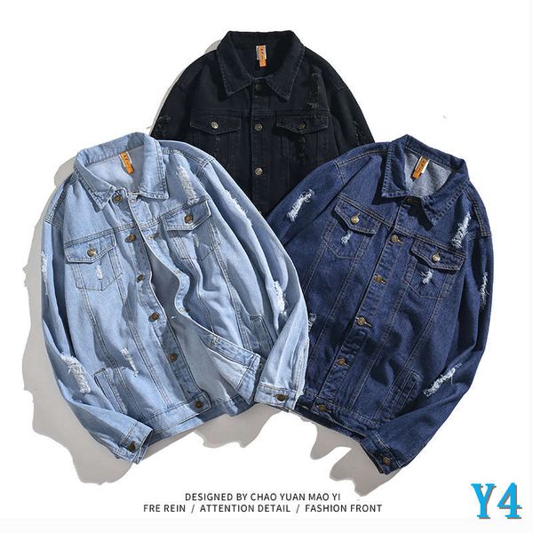 new men's denim jacket fashion new wild cool tide men's casual long-sleeved distressed denim fashion jacket coat s-3xly4, Black;brown
new men's denim jacket fashion new wild cool tide men's casual long-sleeved distressed denim fashion jacket coat s-3xly4, Black;brown