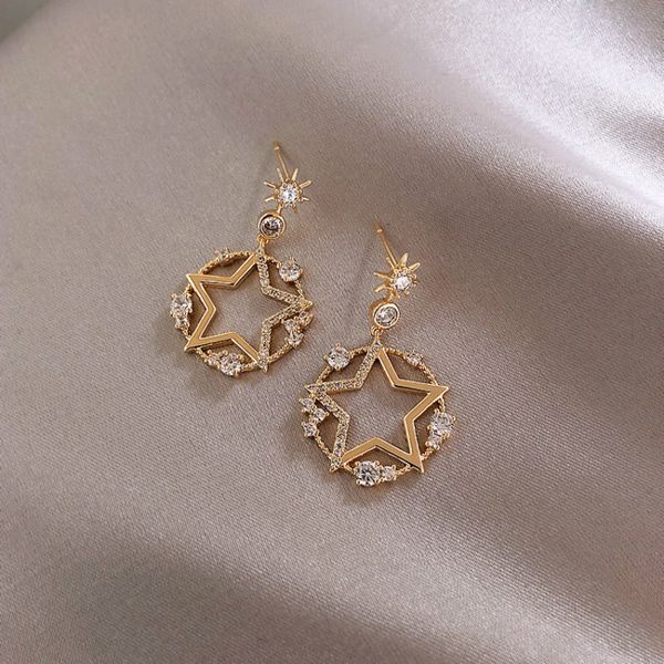 creative round circle five-pointed star earrings temperament fashion trendy earrings female party birthday jewelry accessories, Silver
creative round circle five-pointed star earrings temperament fashion trendy earrings female party birthday jewelry accessories, Silver