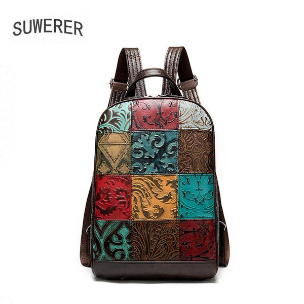 suwerer new real cowhdie bag color stitching fashion women genuine leather backpack women's famous women backpack
suwerer new real cowhdie bag color stitching fashion women genuine leather backpack women's famous women backpack