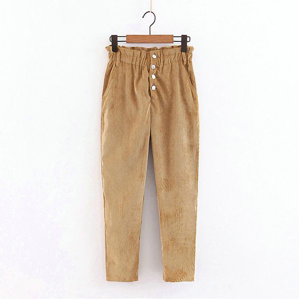 women designer pants women vintage high waist corduroy trousers pants button pocket pants casual fashion female harem flare qb86, Black;white
women designer pants women vintage high waist corduroy trousers pants button pocket pants casual fashion female harem flare qb86, Black;white